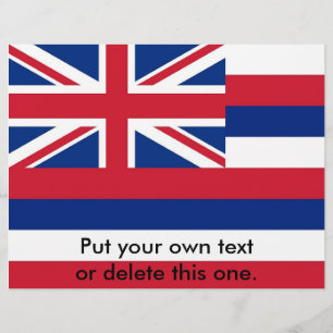 Prospectus 21,6 Cm X 24,94 Cm Circulaire avec Drapeau de Hawaï, États-Unis.