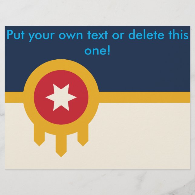 Prospectus 21,6 Cm X 24,94 Cm Circulaire avec drapeau de Tulsa, Oklahoma (Devant)