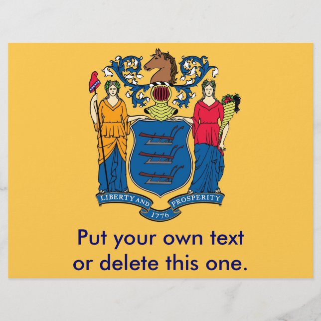 Prospectus 21,6 Cm X 24,94 Cm Circulaire avec Drapeau du New Jersey, U.S.A. (Devant)