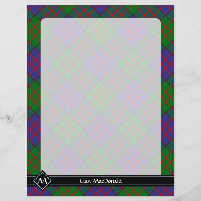Prospectus 21,6 Cm X 24,94 Cm Circulaire Clan MacDonald Tartan (Devant)