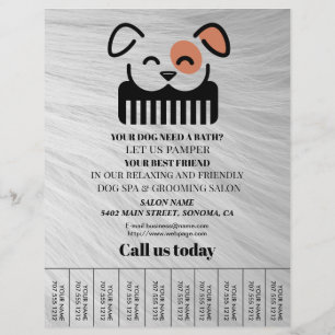 Prospectus 21,6 Cm X 24,94 Cm Circulaire personnalisée de toilettage de chiens