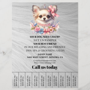Prospectus 21,6 Cm X 24,94 Cm Circulaire personnalisée de toilettage de chiens