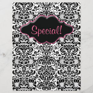 Prospectus 21,6 Cm X 24,94 Cm Circulaire Salon Floral Damask noir blanc rose
