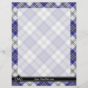 Prospectus 21,6 Cm X 24,94 Cm Clan MacPherson Robe Bleue Tartan Circulaire