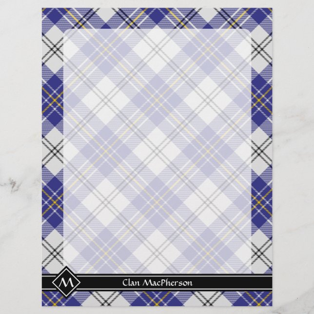 Prospectus 21,6 Cm X 24,94 Cm Clan MacPherson Robe Bleue Tartan Circulaire (Devant)