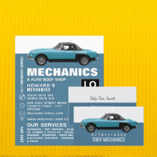 Prospectus 21,6 Cm X 24,94 Cm Classic Car, Auto Mechanic & Repairs Advertising