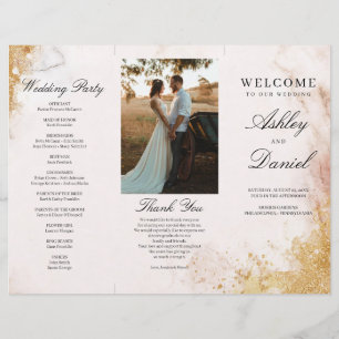 Prospectus 21,6 Cm X 24,94 Cm Classic Luxe Marbre Triple Wedding Programme