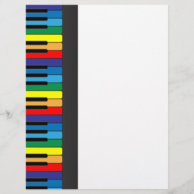 Prospectus 21,6 Cm X 24,94 Cm Clavier de piano coloré (Devant)