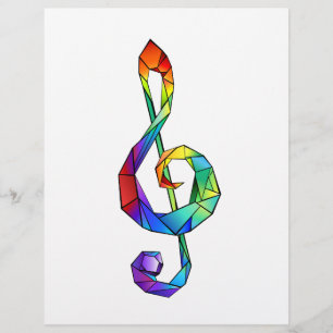 Prospectus 21,6 Cm X 24,94 Cm Clé de musique arc-en-ciel