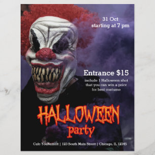 Prospectus 21,6 Cm X 24,94 Cm Clown d'horreur d'Halloween