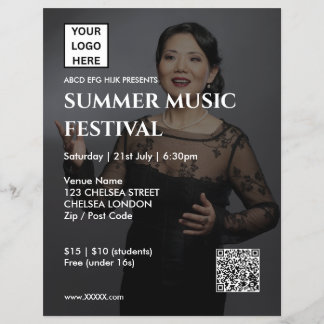 Prospectus 21,6 Cm X 24,94 Cm Code QR et logo du festival de musique d'été
