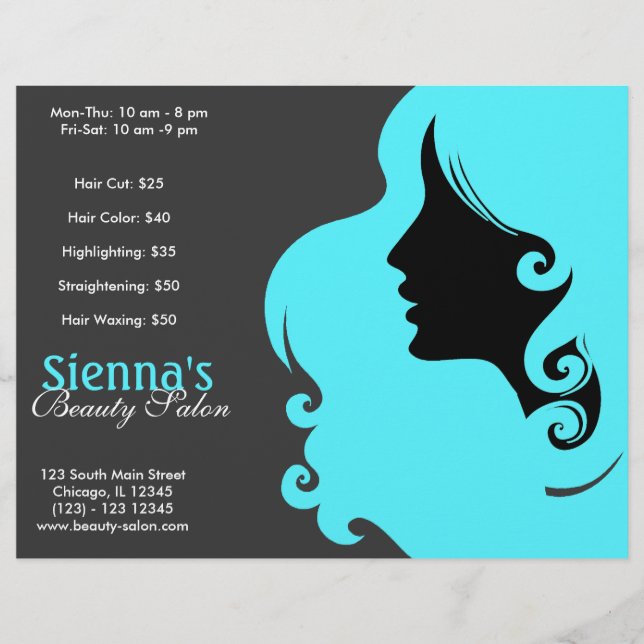 Prospectus 21,6 Cm X 24,94 Cm Coiffeur (Turquoise) (Devant)