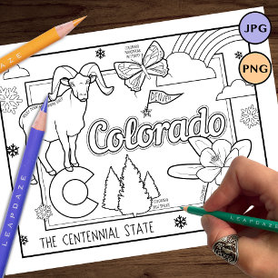 Prospectus 21,6 Cm X 24,94 Cm coloriage de l'état du colorado forme et faits pag