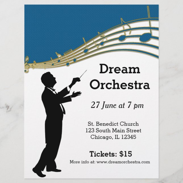 Prospectus 21,6 Cm X 24,94 Cm Concert d'orchestre (Devant)