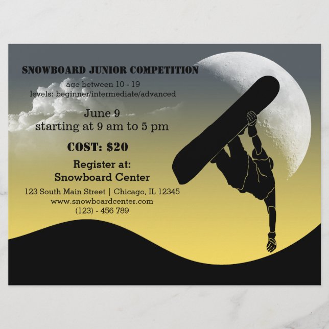 Prospectus 21,6 Cm X 24,94 Cm Concours de snowboard (Devant)