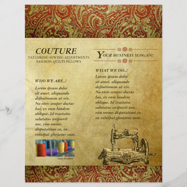 Prospectus 21,6 Cm X 24,94 Cm COUTURE - Circulaire (Devant)