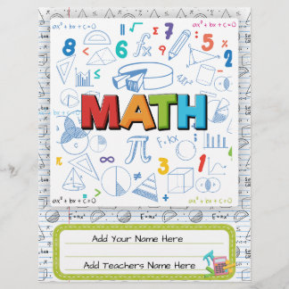 Prospectus 21,6 Cm X 24,94 Cm Couverture Classeur personnalisée mathématique | C
