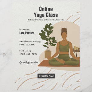 Prospectus 21,6 Cm X 24,94 Cm Créez vos propres cours de Yoga en ligne personnal