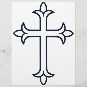 Prospectus 21,6 Cm X 24,94 Cm Croix Chrétienne Classique Art Minimaliste Fin