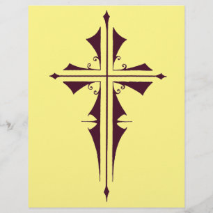 Prospectus 21,6 Cm X 24,94 Cm Croix chrétienne violette