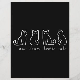 Prospectus 21,6 Cm X 24,94 Cm Cute Abstract Un Deux Trois Cat French Kitty