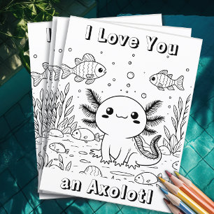 Prospectus 21,6 Cm X 24,94 Cm Cute Axolotl   Page de coloriage de l'enfant