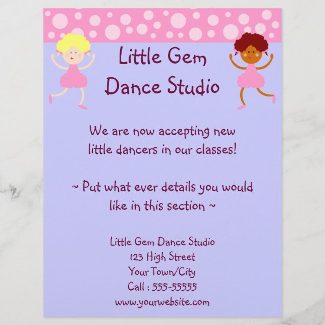 Prospectus 21,6 Cm X 24,94 Cm Dance Studio Business (Devant)
