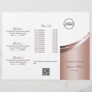 Prospectus 21,6 Cm X 24,94 Cm Décor de luxe en or rose blanche avec logo et code