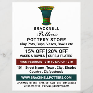 Prospectus 21,6 Cm X 24,94 Cm Décorer Vase, Poterie Store, Potters Adoré