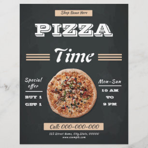 Prospectus 21,6 Cm X 24,94 Cm Dépliant Pizza Time