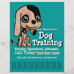 Prospectus 21,6 Cm X 24,94 Cm Dépliant promotionnel pour chiots de dressage de c