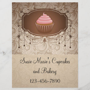 Prospectus 21,6 Cm X 24,94 Cm Design de Cupcake élégant et glamour au damas et m