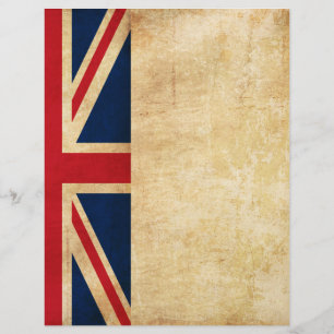 Prospectus 21,6 Cm X 24,94 Cm Drapeau du Royaume-Uni Vintage Grunge