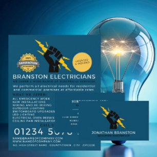 Prospectus 21,6 Cm X 24,94 Cm Electriciens Poing, Electricien Publicité
