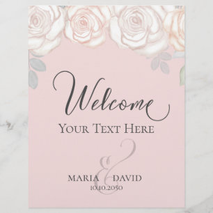 Prospectus 21,6 Cm X 24,94 Cm Elégant Mariage Bienvenue Créer Votre Propre Rose 