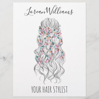 Prospectus 21,6 Cm X 24,94 Cm Elegant Pastel Bride Wavy Hair Styling Floral 