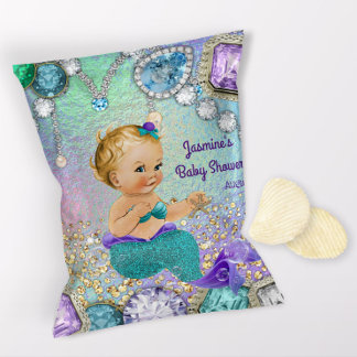 Prospectus 21,6 Cm X 24,94 Cm Emballage de sac de chips pour Baby Shower Sirène