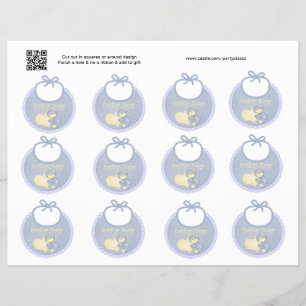 Prospectus 21,6 Cm X 24,94 Cm Ensemble de 12 Bébé Garçon Bleu Bib Cadeau ou étiq
