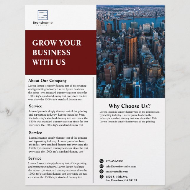 Prospectus 21,6 Cm X 24,94 Cm Entreprise Flyer (Devant)