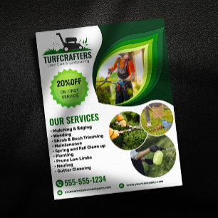 Prospectus 21,6 Cm X 24,94 Cm Entretien de pelouse vert et paysagisme Tonte de g