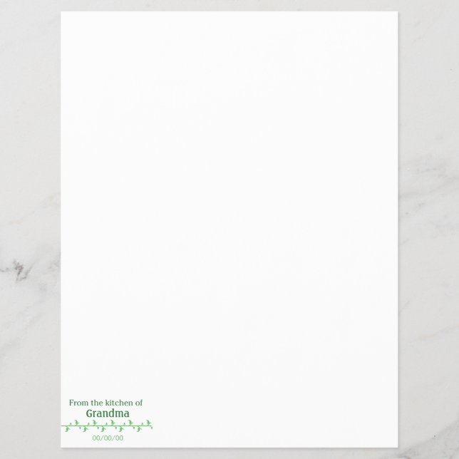 Prospectus 21,6 Cm X 24,94 Cm Étiquette alimentaire vert (Devant)
