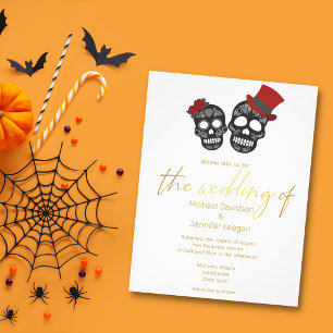Prospectus 21,6 Cm X 24,94 Cm faire-part de mariage moderne halloween squelettes