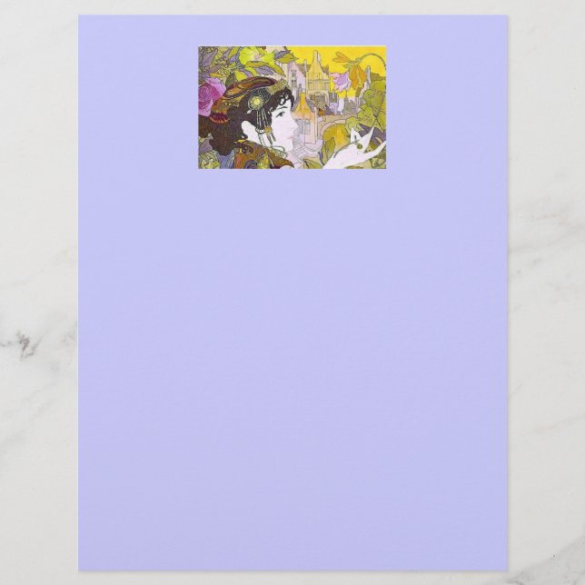 Prospectus 21,6 Cm X 24,94 Cm Femme Art Nouveau (Devant)