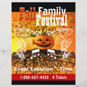 Prospectus 21,6 Cm X 24,94 Cm Festival de la famille d'automne Halloween Flyer d