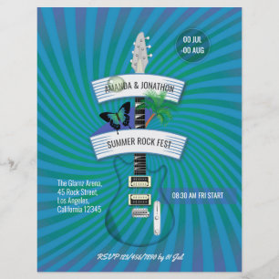 Prospectus 21,6 Cm X 24,94 Cm Festival de rock d'été Mariage