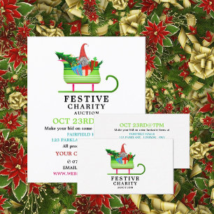 Prospectus 21,6 Cm X 24,94 Cm Festive Elf Sleigh, Festive Charity Auction Event