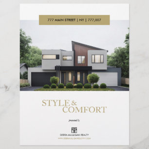 Prospectus 21,6 Cm X 24,94 Cm Feuille de fonction Immobilier Flyer personnalisé 