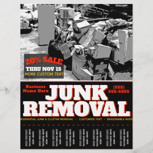 Prospectus 21,6 Cm X 24,94 Cm Feuille de travail publicitaire JUNK REMOVAL.GARBA