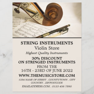 Prospectus 21,6 Cm X 24,94 Cm Feuillet de notes pour violon, Boutique d'instrume