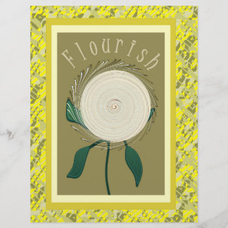 Prospectus 21,6 Cm X 24,94 Cm Fleur Jaune Flourish Papier en Vrac pour Scrapbook
